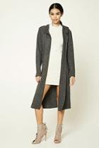 Forever21 Women's  Charcoal Hooded Duster Cardigan