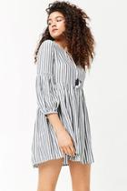 Forever21 Striped Split Neck Dress