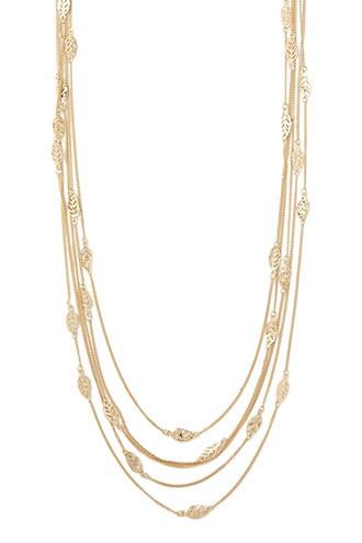 Forever21 Leaf Charm Layered Necklace