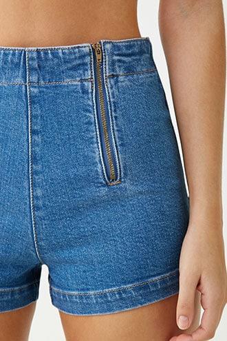 Forever21 Zip-front Denim Shorts