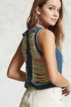 Forever21 Destroyed Back Denim Top