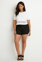Forever21 Plus Grid Cutout Top