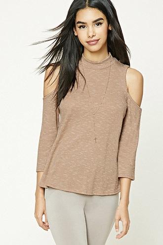 Forever21 Open-shoulder High Neck Top