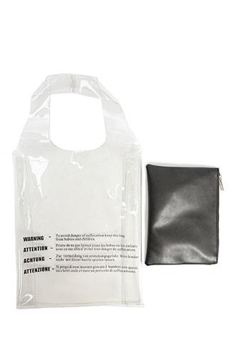 Forever21 Vinyl Tote & Pouch Bag Set