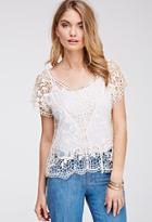 Forever21 Lace-paneled Crochet Top