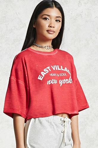 Forever21 New York Distressed Graphic Tee
