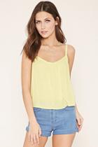Forever21 Women's  Yellow Crochet-trim Cami