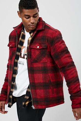Forever21 Padded Plaid Flannel Jacket