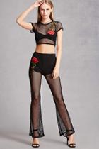 Forever21 Embroidered Fishnet Pants