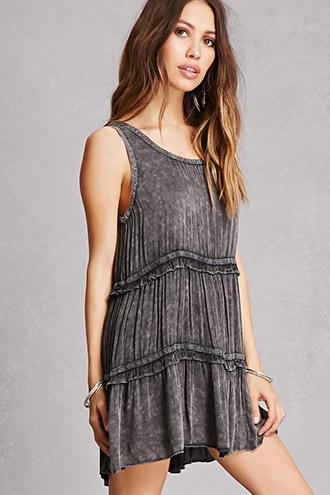Forever21 Tiered Acid Wash Tunic
