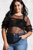 Forever21 Plus Size Sheer Swiss Dot Top