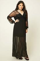 Forever21 Plus Women's  Black Plus Size Lace Maxi Dress