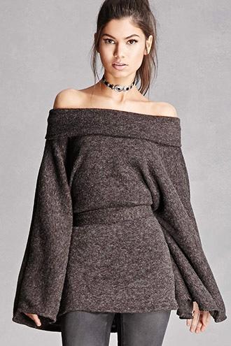 Forever21 Belted Off-the-shoulder Sweater