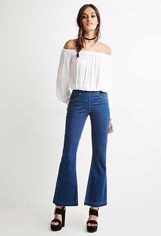 Forever21 Fray Flared Jeans