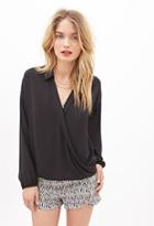 Forever21 Contemporary Collared Surplice Blouse