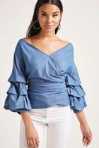 Forever21 Chambray Pickup Sleeve Top