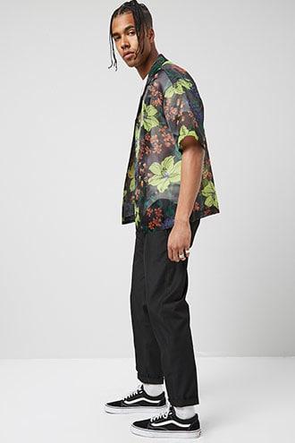 Forever21 Straight-leg Cuffed Pants