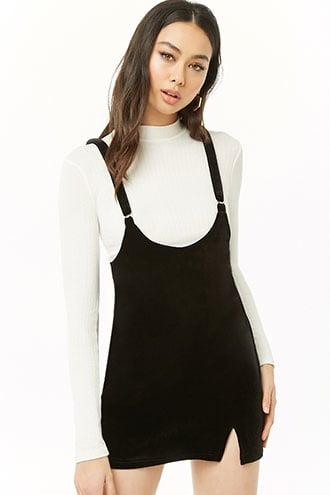 Forever21 Velvet Suspender Mini Skirt