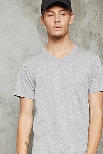 Forever21 Basic Heathered V-neck Tee