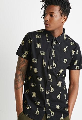 Forever21 Safari Animal Print Shirt