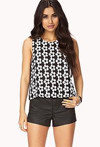 Forever21 Street-chic Coated Denim Shorts