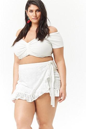 Forever21 Plus Size Eyelet Wrap Skort