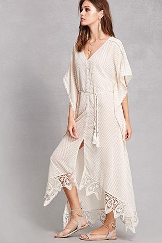 Forever21 Semi-sheer Embroidered Poncho Dress