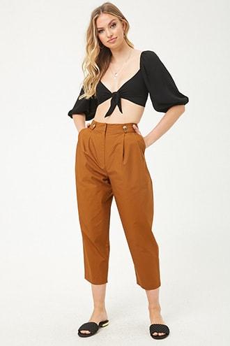 Forever21 Pleated Ankle Pants