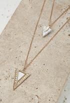 Forever21 Triangle Pendant Necklace Set