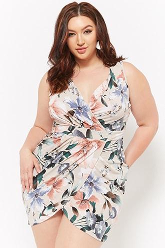 Forever21 Plus Size Floral Print Tulip Dress