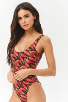 Forever21 Pepper Graphic One-piece Swimsuit