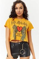 Forever21 Cropped Def Leppard Graphic Tee