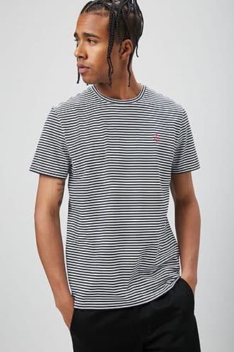 Forever21 Embroidered Anchor Graphic Striped Tee