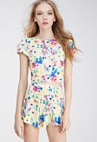 Forever21 High-waisted Rose Print Shorts