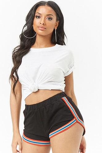 Forever21 Rainbow Trim Dolphin Shorts