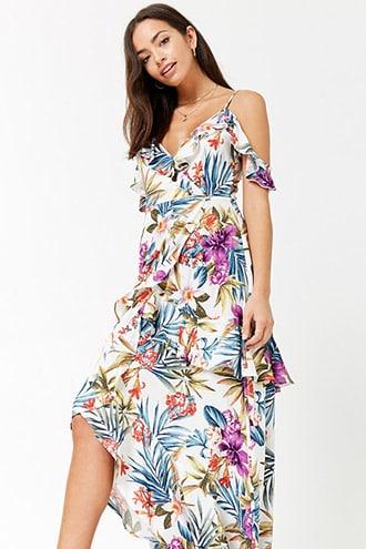 Forever21 Ruffle Tropical High-low Dress