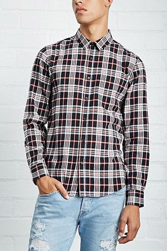 21 Men Men's  Slim-fit Flannel Shirt