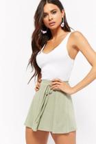 Forever21 Slub Knit Tie-front Swing Skort