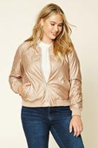 Forever21 Plus Women's  Copper Plus Size Bomber Jacket