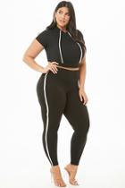 Forever21 Plus Size Striped-trim Hooded Crop Top & Leggings Set