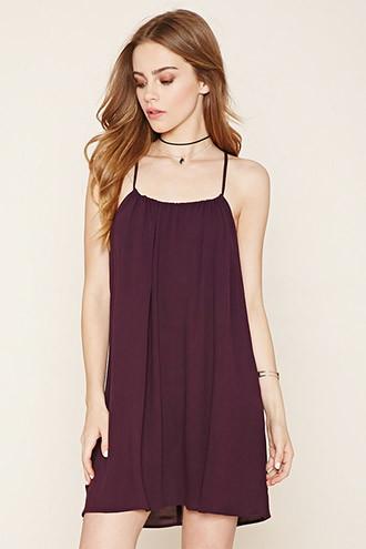 Forever21 Women's  Purple Crochet-panel Mini Dress