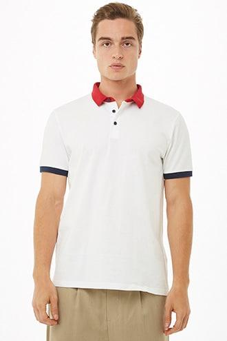 Forever21 Contrast-trim Polo Shirt