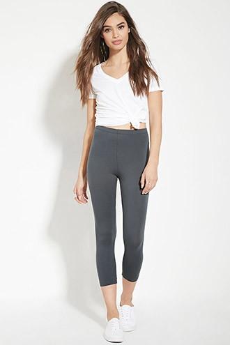 Forever21 Women's  Dark Grey Capri Leggings