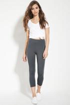 Forever21 Women's  Dark Grey Capri Leggings