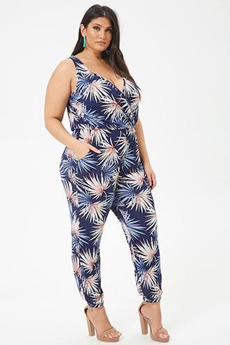 Forever21 Plus Size Palmetto Print Jumpsuit