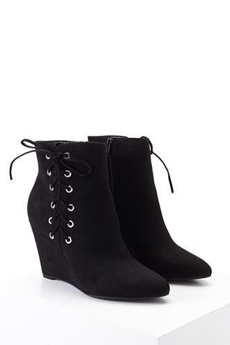 Forever21 Faux Suede Lace-up Wedges