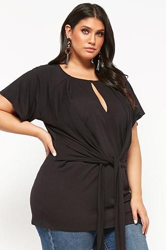 Forever21 Plus Size Tie-front Cutout Top