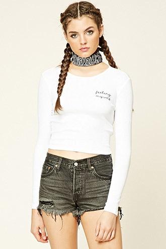 Forever21 Feeling Myself Embroidered Tee