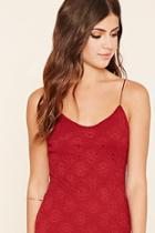 Forever21 Women's  Red Lace Mini Dress