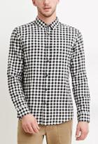 21 Men Men's  Black & White Plaid Flannel Shirt